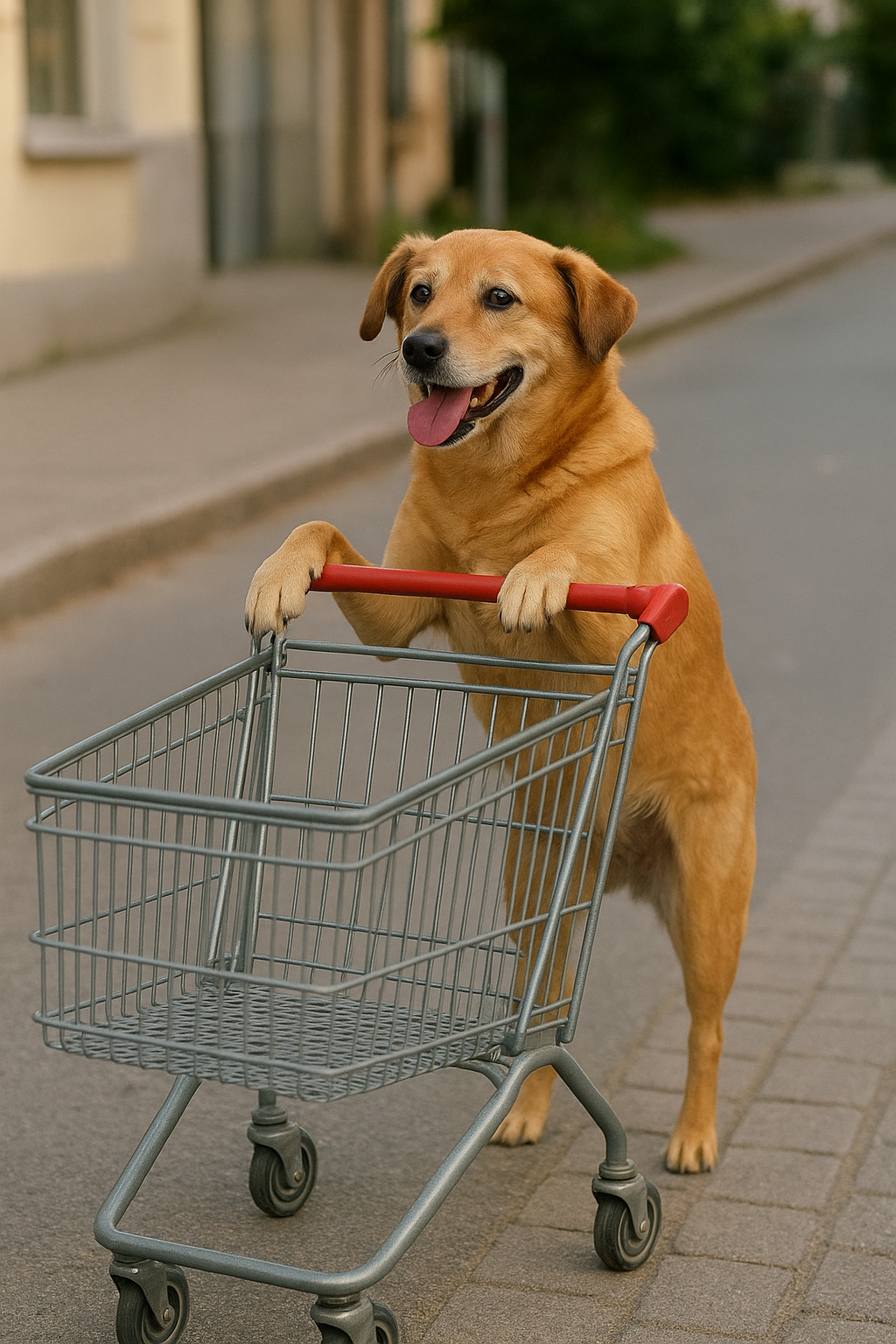Un perro de barrio “secuestra” el carrito de la compra y se convierte en héroe local