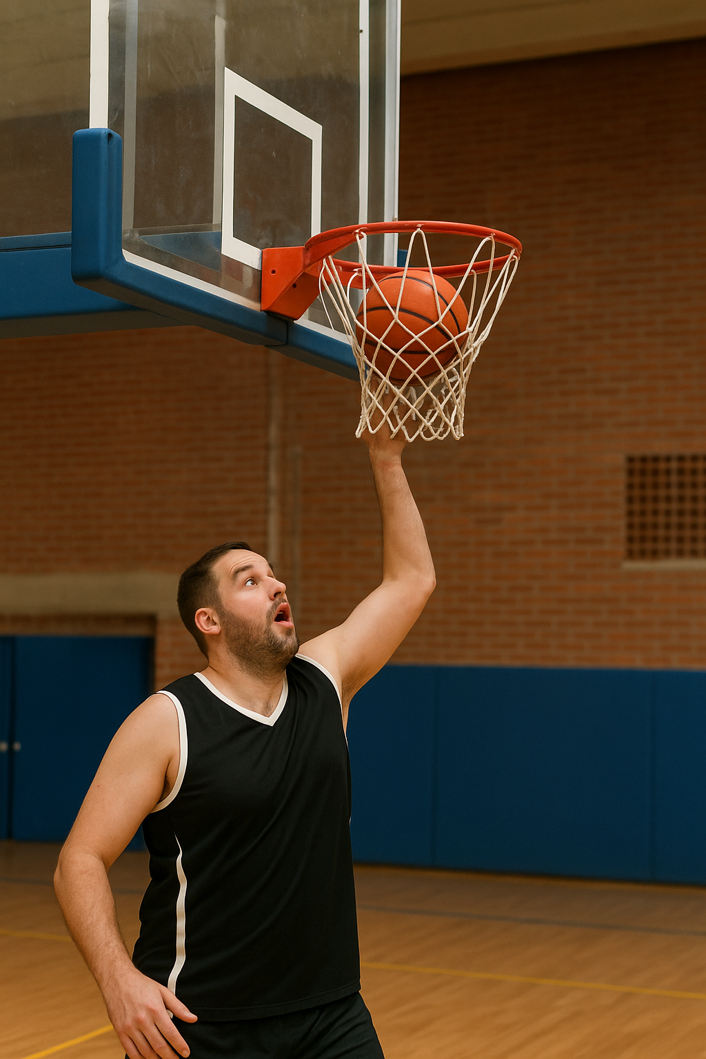 Jugador de baloncesto amateur sorprende al público… ¡porque encestó en la canasta equivocada!